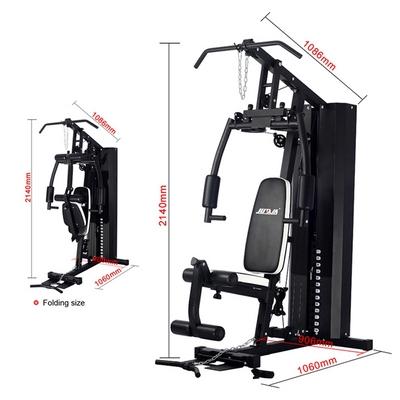 Gimnasio casero JX-1200F; multifuncional selectorizado; jalón lateral con poleas, remo bajo, prensa de pecho y   
